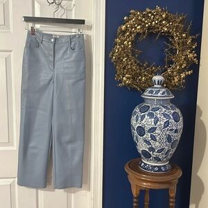 NWOT Women’s Wilfred Aritzia Baby Blue Faux Vegan Leather Pants Size 2